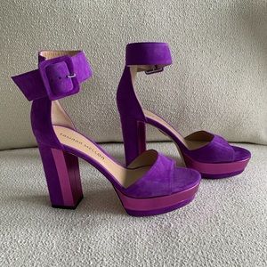 Tamara Mellon Purple Deco Platform Heels